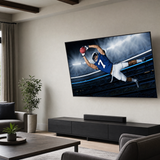 QualGear 60-100 in UL Listed Heavy Duty Tilting TV Wall Mount, Black in use, lifestyle view