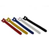 QualGear 5-pack reusable ties laid out in black, white, yellow, blue, and red, one folded open