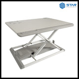 Star Ergonomics, Portable Electric Standing Desk Converter, SE91, White, Scratch and Fire Resistant Tabletop