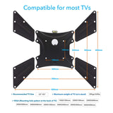 QualGear Universal Articulating Wall Mounting Kit  Size Information