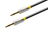 QualGear Premium Auxiliary Stereo Audio Cable - 100% OFC Copper, Gold Plated Contacts, 3.5mm Male to 3.5mm Male - 4' Black (QG-ACBL-4FT)