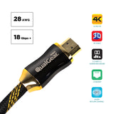 QualGear HDMI Type A Male to HDMI Type A Male Cable with Ethernet, 6' Black (QG-PCBL-HD20-6FT)