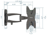 QualGear Universal Articulating Wall Mount Dimensions