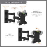 QualGear Universal Low Profile Full Motion Wall Mount Adjustments