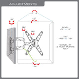 QualGear Premium Quality Full Motion Wall Mount Adjustments