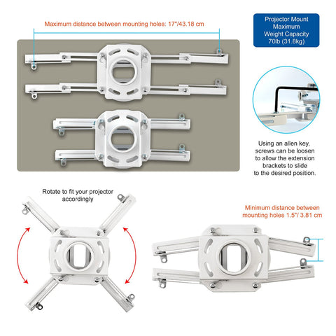 Projector Mounting Kits - Includes Mount, Adapter & Pipe | QualGear