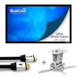 QualGear Projector Ceiling Mount Bundle with 120" Fixed Frame Projector Screen Main Image