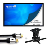 QualGear Projector Ceiling Mount Bundle with 110" Frame Projector Screen Main Image