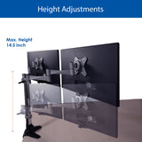 QualGear 3 Way Articulating Dual Desk Mount Height Adjustments
