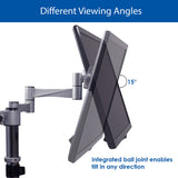 QualGear 3 Way Articulating Dual Desk Mount viewing angles
