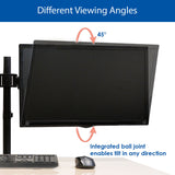 QualGear 3-Way Articulating Dual Monitor Desk Mount different angles