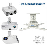 QualGear Projector Ceiling Mount Bundle with 120" Fixed Frame Projector Screen specifications