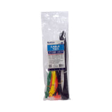 QualGear CT1-MC-200-P Self-Locking Cable Ties, Assorted, 200/Poly Bag