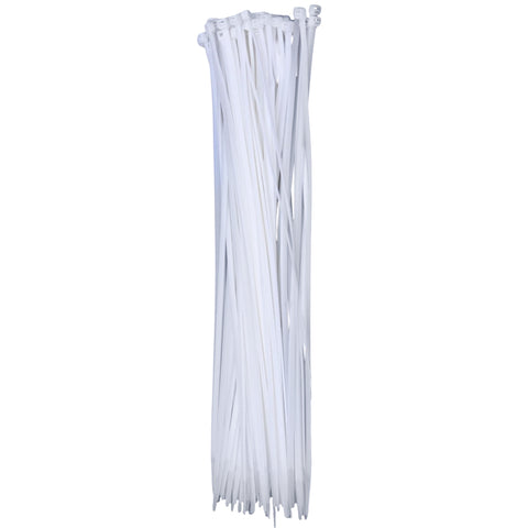 eHotCafe CT6-W-100-P Self-Locking Cable Ties, 14-Inch, White 100/Poly Bag