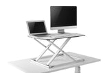 Star Ergonomics Ultra Slim Compact Standing Desk Product with Computer and laptop on it