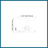 QualGear QG-KIT-CA-3IN-B Pro-AV Projector Mounting Kit - Projector Mount, Single Joist Ceiling Adapter, 3 inch 1.5-Inch NPT Threaded Pipe (Black)