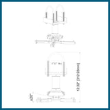 QualGear Pro-AV QG-KIT-TA-3IN-B Projector Mount Kit Accessory with A Truss Ceiling Adapter, 3" Long  1.5" NPT Threaded Pipe, Black