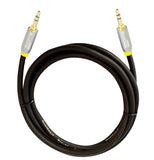 QualGear Premium Auxiliary Stereo Audio Cable - 100% OFC Copper, Gold Plated Contacts, 3.5mm Male to 3.5mm Male - 4' Black (QG-ACBL-4FT)