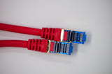 QualGear QG-CAT7F-6FT-RED CAT 7 S/FTP Ethernet Cable Length 6 feet - 30 AWG, 10 Gbps, Gold Plated Contacts, RJ45, 99.99% OFC Copper, Color Red