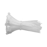 QualGear CT9-W-100-P Self-Locking Cable Ties, 4-Inch, White, 100/Poly Bag