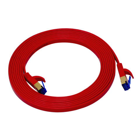 QualGear QG-CAT7F-10FT-RED CAT 7 S/FTP Ethernet Cable Length 10 feet - 30 AWG, 10 Gbps, Gold Plated Contacts, RJ45, 99.99% OFC Copper, Color Red