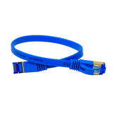QualGear QG-CAT7F-1FT-BLU CAT 7 S/FTP Ethernet Cable Length 1 feet - 30AWG, 10 Gbps, Gold Plated Contacts, RJ45, 99.99% OFC Copper, Color Blue