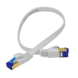 QualGear QG-CAT7F-1FT-WHT CAT 7 S/FTP Ethernet Cable Length 1 feet - 30 AWG, 10 Gbps, Gold Plated Contacts, RJ45, 99.99% OFC Copper, Color White