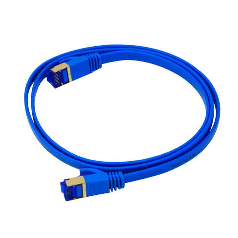 QualGearQG-CAT7F-3FT-BLU CAT 7 S/FTP Ethernet Cable Length 3 feet - 30 AWG, 10 Gbps, Gold Plated Contacts, RJ45, 99.99% OFC Copper, Color Blue