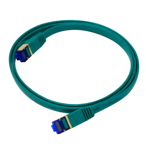 QualGear QG-CAT7F-3FT-GRN CAT 7 S/FTP Ethernet Cable Length 3 feet - 30 AWG, 10 Gbps, Gold Plated Contacts, RJ45, 99.99% OFC Copper, Color Green