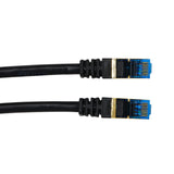 QualGear QG-CAT7R-10FT-BLK CAT 7 S/FTP Ethernet Cable Length 10 feet - 26 AWG, 10 Gbps, Gold Plated Contacts, RJ45, 99.99% OFC Copper, Color Black