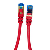 QualGear QG-CAT7R-15FT-RED CAT 7 S/FTP Ethernet Cable Length 15 feet - 26 AWG, 10 Gbps, Gold Plated Contacts, RJ45, 99.99% OFC Copper, Color Red