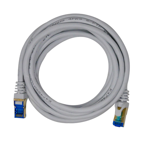 QualGear QG-CAT7R-6FT-WHT CAT 7 S/FTP Ethernet Cable Length 6 feet - 26 AWG, 10 Gbps, Gold Plated Contacts, RJ45, 99.99% OFC Copper, Color White
