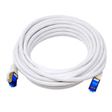 QualGear QG-CAT7R-20FT-WHT CAT 7 S/FTP Ethernet Cable Length 20 feet - 26 AWG, 10 Gbps, Gold Plated Contacts, RJ45, 99.99% OFC Copper, Color White
