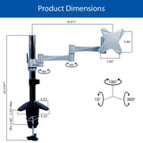 QualGear QG-DM-01-016 3-Way Articulating Single Monitor Desk Mount for most 13" to 27" Monitors and TVs