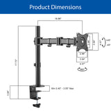 QualGear 3-Way Articulating Single Monitor Desk Mount, 13"/27" (QG-DM-01-022)