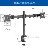 QualGear QG-DM-02-22 3-Way Articulating Dual Monitor Desk Mount for most 13" to 27" Monitors and TVs