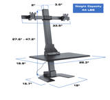 Star Ergonomics Electric Dual Monitor Sit Stand Desktop Workstation Specifications